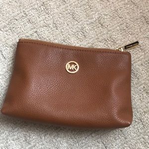 Michael Kors Leather Cosmetic Zip Pouch